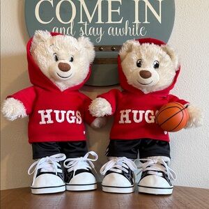 Build-A-Bear Red HUGS hoodie basketball Pair